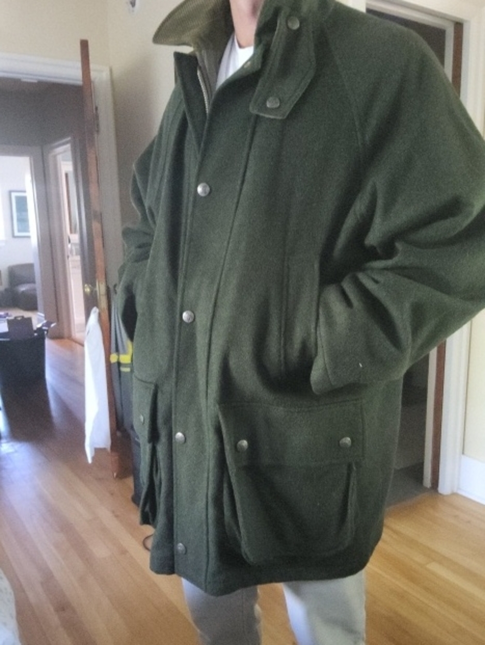 John Partridge English Wool Coat Men’s L British Plaid Lined Jacket Coat Chore